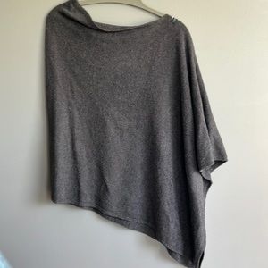 Barefoot Dreams Cozychic Lite Poncho, CARBON, Wrap Shaw Travel Sweater Shrug